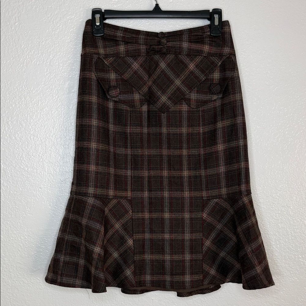 Vintage y2k Nanette lepore Plaid tartan retro pin up Brown Women's Skirt